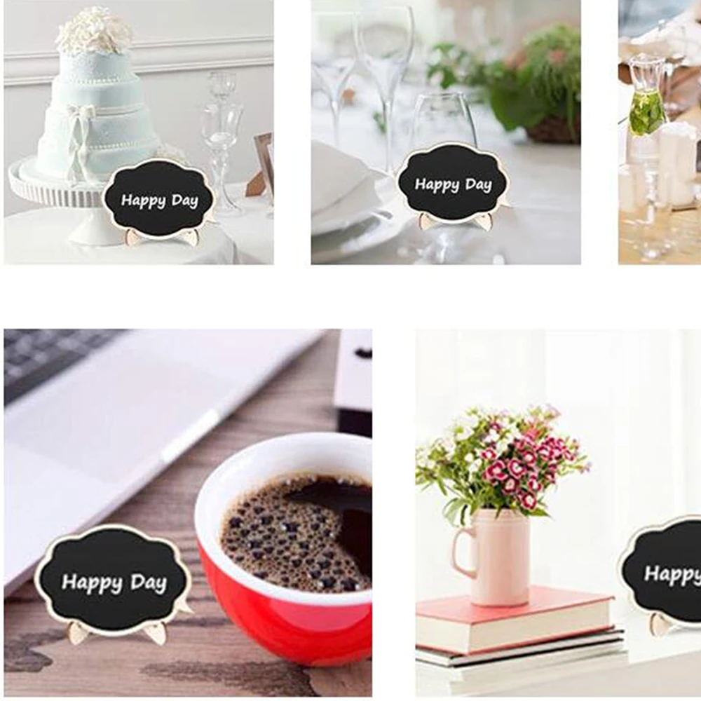 Мини дощатые черные тарелки легко стирающиеся 10 шт. Деревянные маленькие дощатки