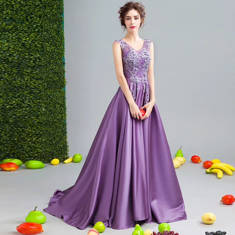 Женское длинное вечернее платье с вышивкой и аппликацией|Вечерние платья| |