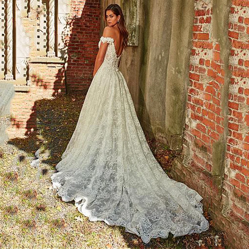 

BAZIIINGAAA Simple Wedding Dress Lace Little Beading Strapless Dress Luxury Wedding Gowns Bridal Can Be Washed Bride Dresses