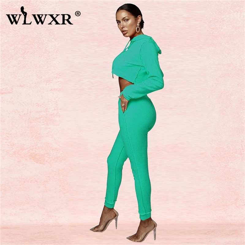 WLWXR повседневный комплект из двух предметов топ и штаны женская розовая одежда