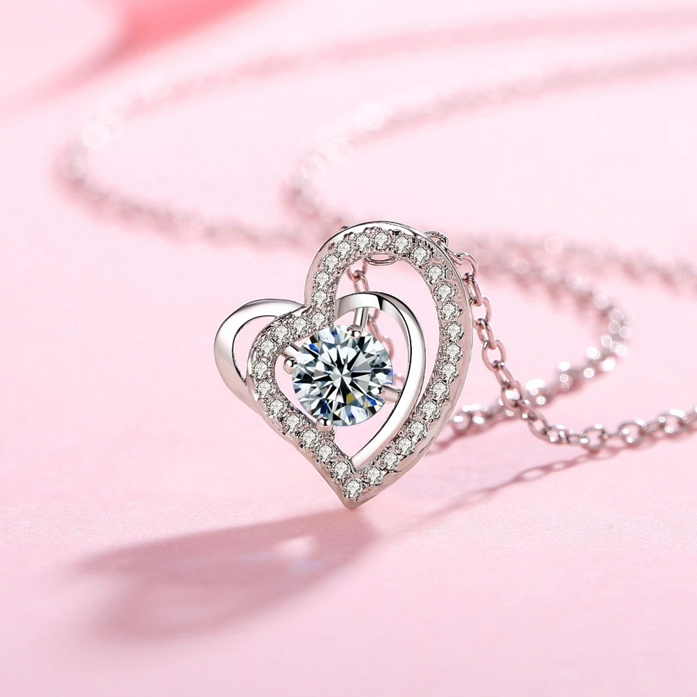 Ожерелья и подвески из серебра 925 пробы с цирконием цепочка ожерелье двойным