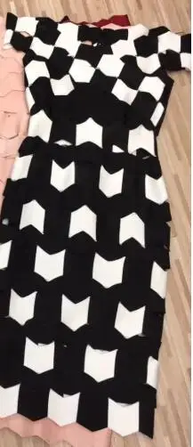 Black with White Бургундское черное сексуальное Клубное женское летнее стильное облегающее Бандажное платье с открытыми плечами, трикотажные Стрейчевые Платья для вечеринок - Цвет: Black with White