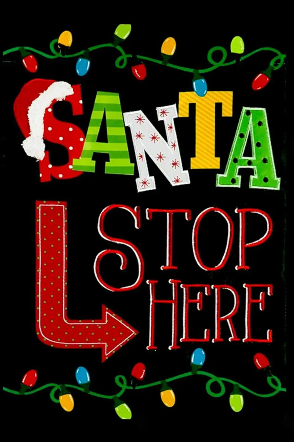 

Stop Here Christmas Painting Metal Plate Wall Decor for Bars,Restaurants,Cafes Pubs Accessories Metal License Tin 8x12 inch