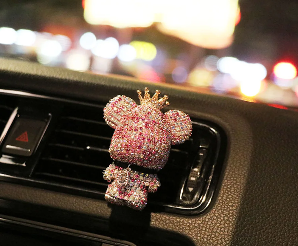 Автомобильный Стайлинг воздушный зажим для Освежителя украшения Bling glomy Bear ручной работы воздушный выход декорация для вентилятора горный хрусталь автомобильные аксессуары