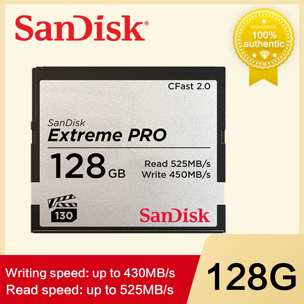128 ГБ Sandisk Extreme Pro CF карт CFAST2.0 525 МБ/с. VPG130 FullHD 4K VideoFor Canon 3D Mark2 1DX2 XC15 XC10 C700 карты 64GB128GB 256 ГБ - Емкость: 128 ГБ