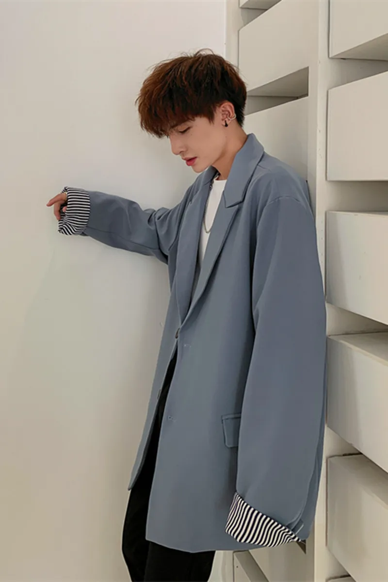 Новинка Осень зима 2019 корейская мода Повседневный костюм куртка однотонная