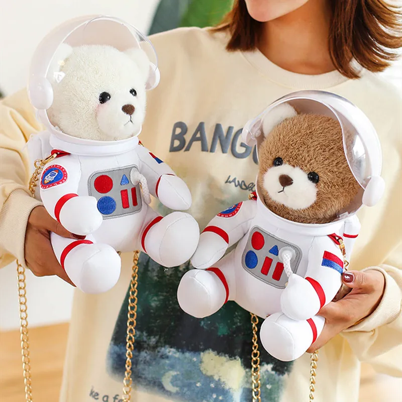 1 шт. 25 см милый астронавт плюшевый медведь плюшевая игрушка с шлемом Космический