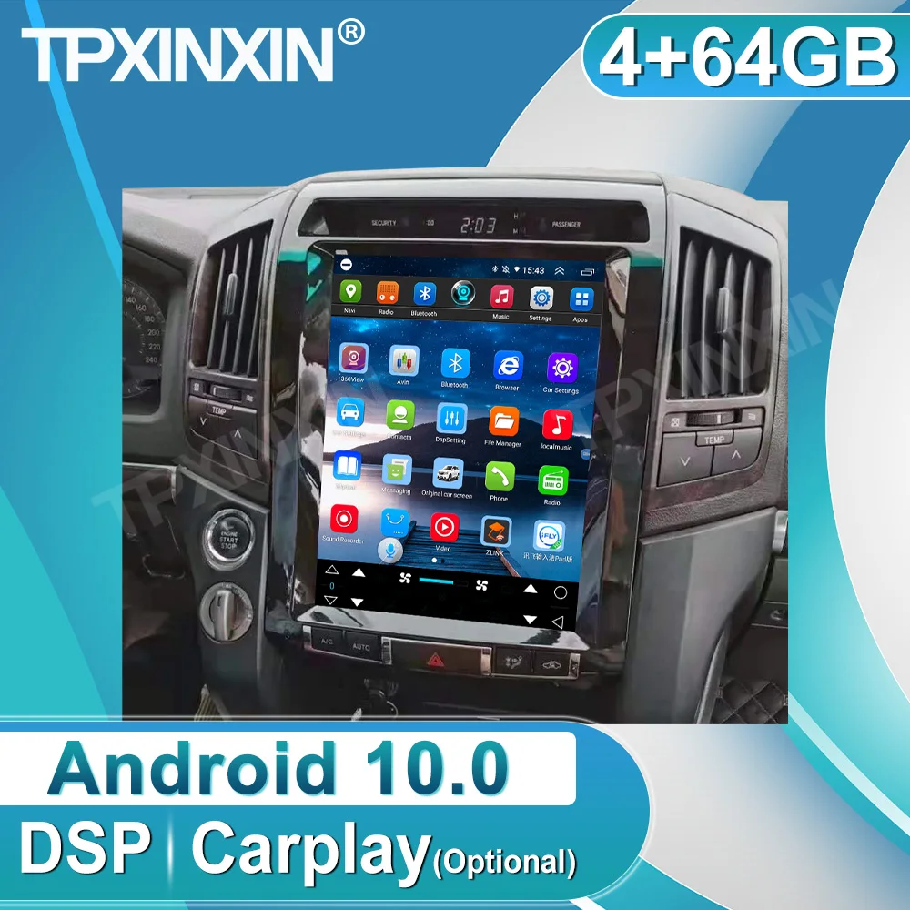 

Android 10 64G 12.1 Inch For Toyota Land Cruiser IPS Touch Screen Navigation Car Multimedia GPS Radio Player Buit-in Carplay DSP