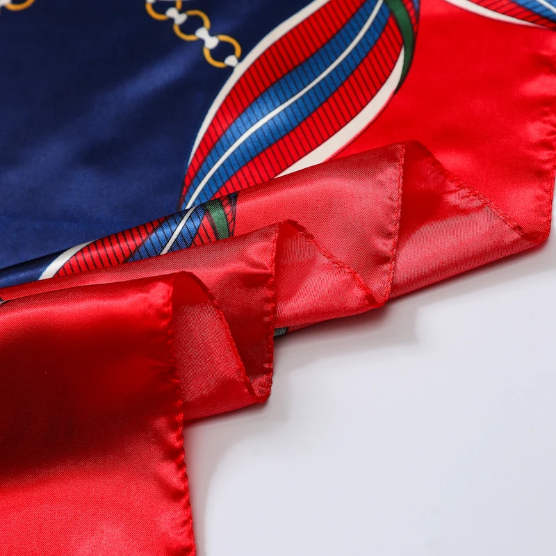 

New Silk Square Scarf Big Hijab Lady Hair Scarves Female Bandana Fashion Print Designer Head Neckerchief Shawl and Wraps Summer
