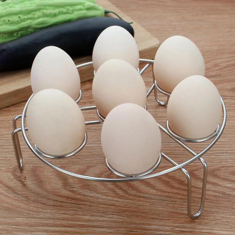 

High Quality 7 Hole Stainless Steel Egg Holder Egg Steaming Rack Kitchen