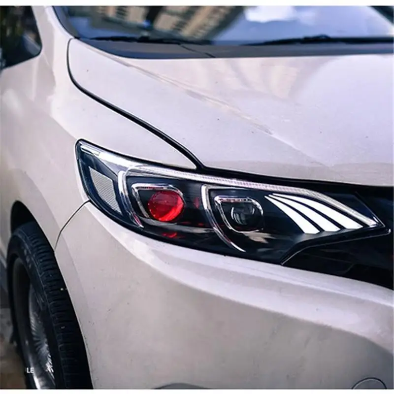 Cob боковые поворотные сигнальные части Automovil Стайлинг авто лампы светодиодные ходовые фары Задние Автомобильные фары в сборе 14 15 16 для Honda Fit