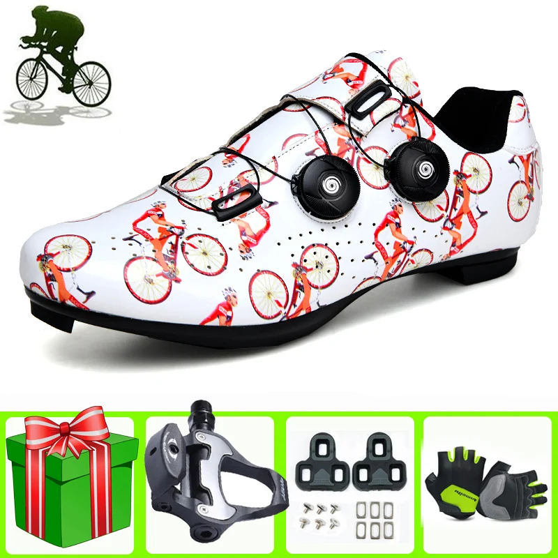 

Road Cycling Sneakers Outdoor Athletic Mountain Bicycle Shoes Women Profession Lock Ladies Non-slip Rotating Shoelace Bike Shoes