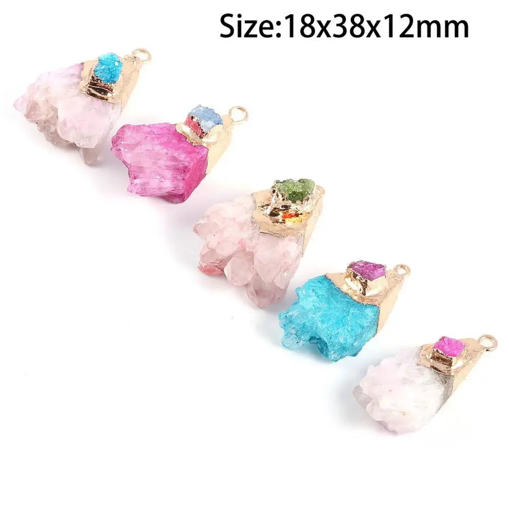 

Natural Stone Irregular Pendants Agates Crystal Charms for DIY Jewelry Making Necklaces Bracelet Reiki Healing Jewellery Gift