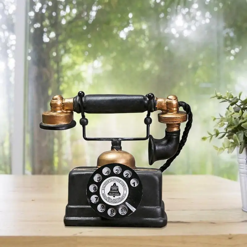 Искусственный телефон в стиле ретро из смолы винтажном для домашнего декора с