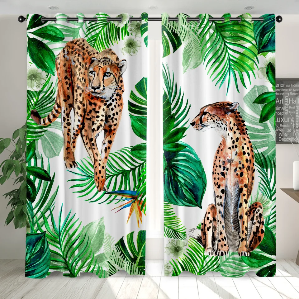 Светонепроницаемые шторы SOFTBATF с леопардовым принтом для спальни гостиной