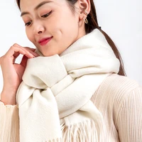 lamb wool elegant and fashionable white shawl thickened long pure sheep ladies autumn and winter wool scarf