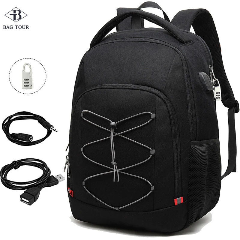 Рюкзак мужской для путешествий и школы очень вместительный с USB разъемом