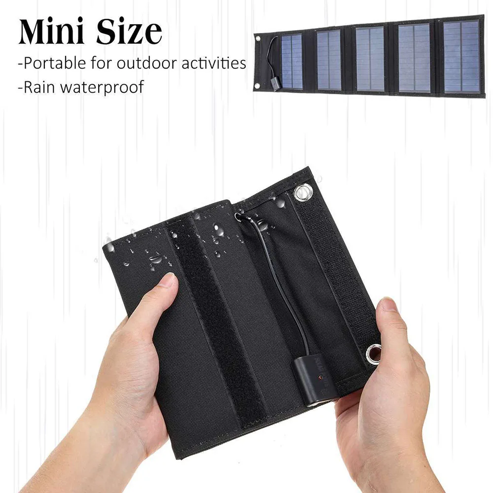 

25W Foldable USB Solar Panel Monocrystal Solar Cell Folding Waterproof Solar Panel Charger Outdoor Mobile Power Battery Charger