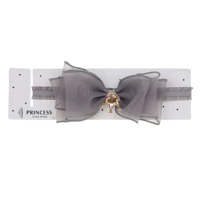 

Baby Girls Bowknot Crown Headband Lace Elastic Princess Hair Band Fashion New Style Children Kids Hair Accessories New Dropship
