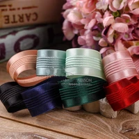 5 yards solid color bamboo stripe pattern embroidery ribbon diy hair bowknot gift bouquet packaging material sewing accessories