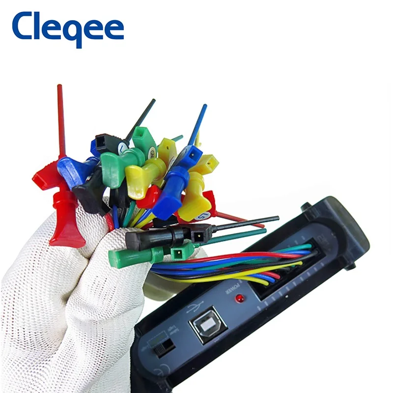 Cleqee SMD IC логический анализатор кабеля тестовые Крючки комплект зондов