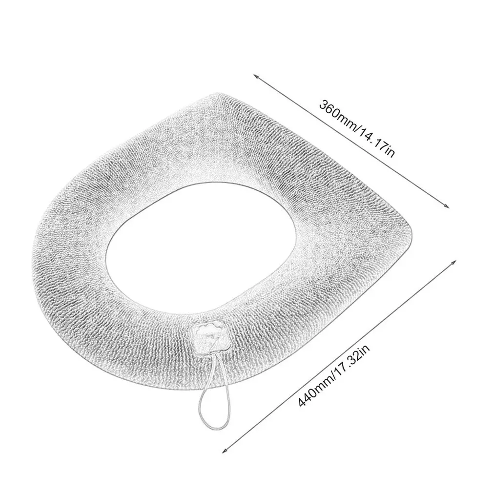 

Knitted Toilet Seat Washable Household Retractable Strong Elasticity Stretchable Toilet Bathroom Cushion Thickened Type