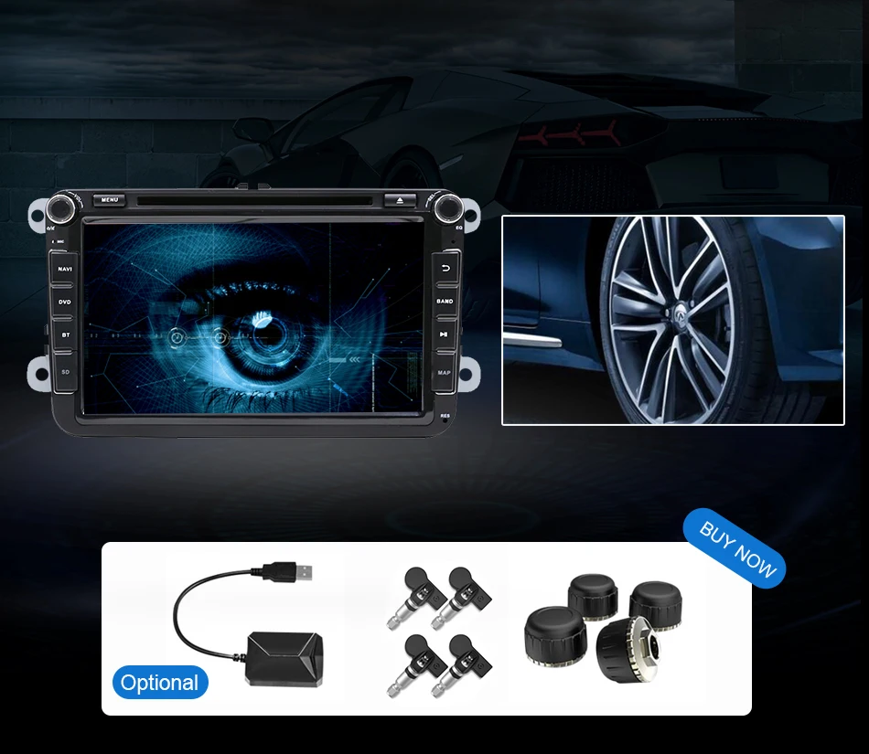 Eunavi 8 ''2 din Android 9 Автомобильный dvd Радио для VW Volkswagen Polo Jetta passat b6 b7 cc fabia skoda Touran golf 6 Tiguan gps Navi