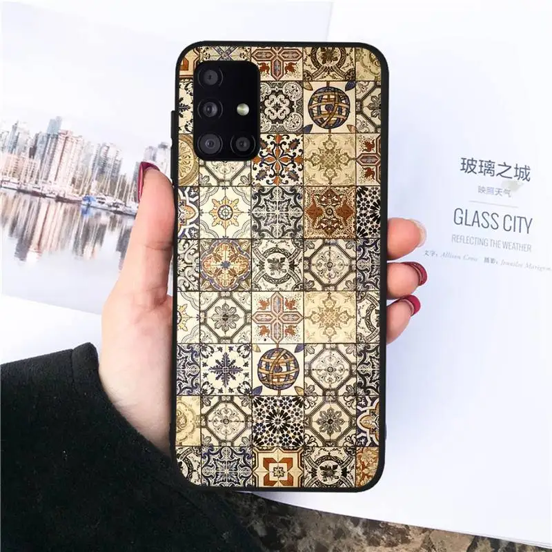 

Decorative Moroccan Tile Phone Case For Samsung galaxy S 7 8 9 10 20 edge A 6 10 20 30 50 51 70 note 10 plus