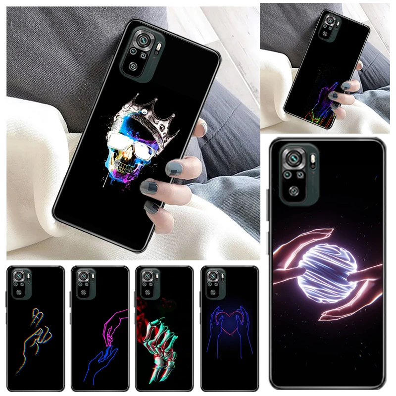 

Black Clown Smiley Lips Phone Case For Xiaomi Redmi Note 10 10T 10S Pro MAX 4G 5G 10X Pro Soft TPU Back Cover Coque Carcasa