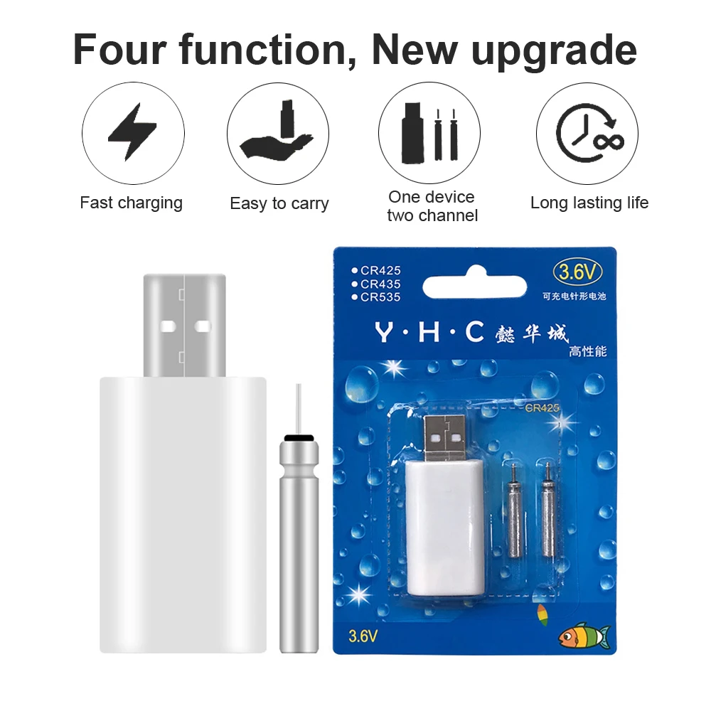 ICERIO светодиодный поплавок аккумуляторная батарея CR425 USB зарядное устройство для электронных поплавки батареи для ночной рыбалки аксессуары снасти