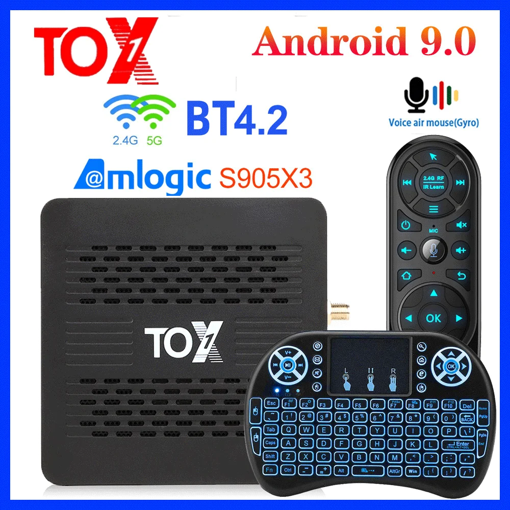 TOX1 Amlogic S905X3 Смарт Android 9 0 ТВ коробка 4 Гб Оперативная память 32G Встроенная 2 4G 5G Wi Fi 1000