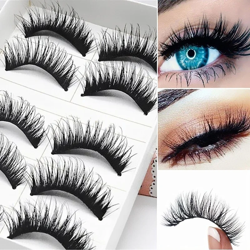 5 пар/уп. натуральные длинные толстые мягкие Реалистичные 3D накладные ресницы