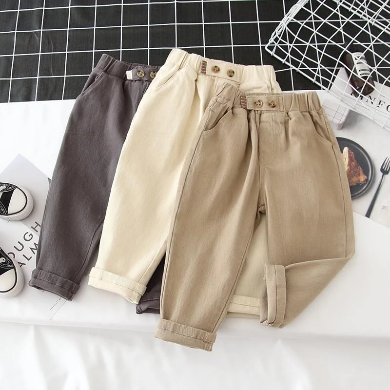 Children's Pants For Boy Trousers Casual Baby Pants Toddler Costume Solid Color Kids Clothes Cotton 2021 Spring Autumn Outfits
