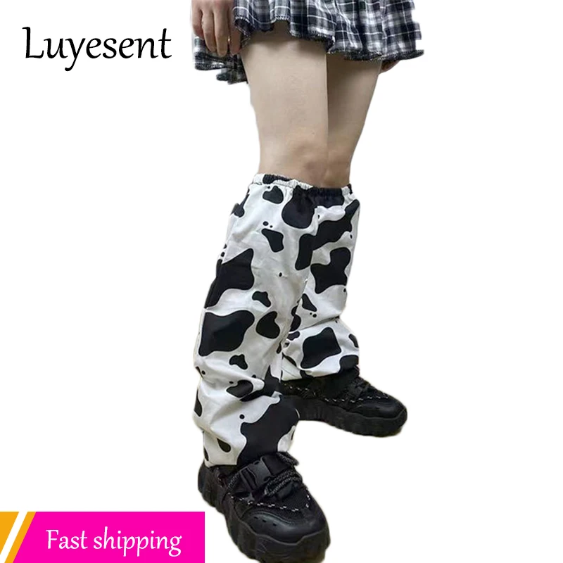 

Гетры женские Y2k, с принтом коровы, в готическом стиле, черные, белые