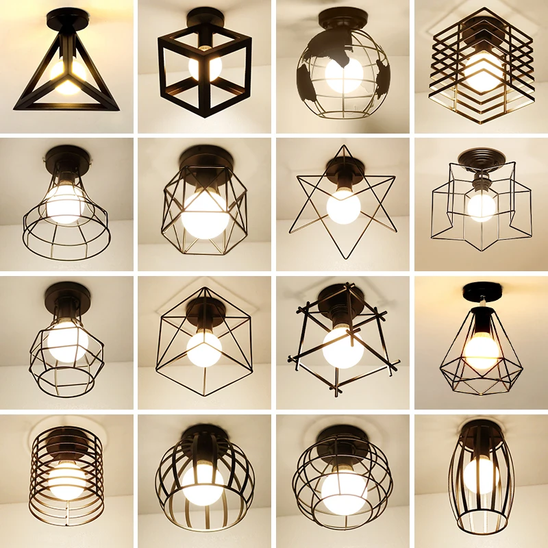 Modern Iron Ceiling Lights lamp shade E27 Scandinavian Chandelier Bedroom Dinning home decor Parlor Hanging lignts Retro | Лампы и