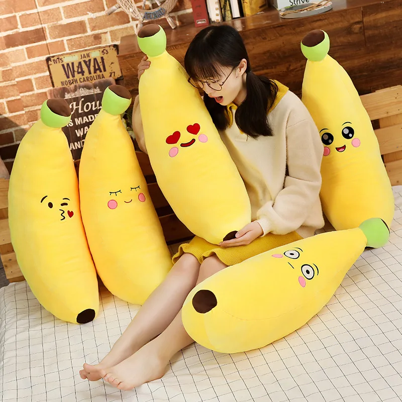 

Nice Hot 1pc 80/100CM Cute Plush Fruits Toy Yellow Banana Plush Plants Toys Banana Pillows For Home Bed Baby Kids Birthday Gifts