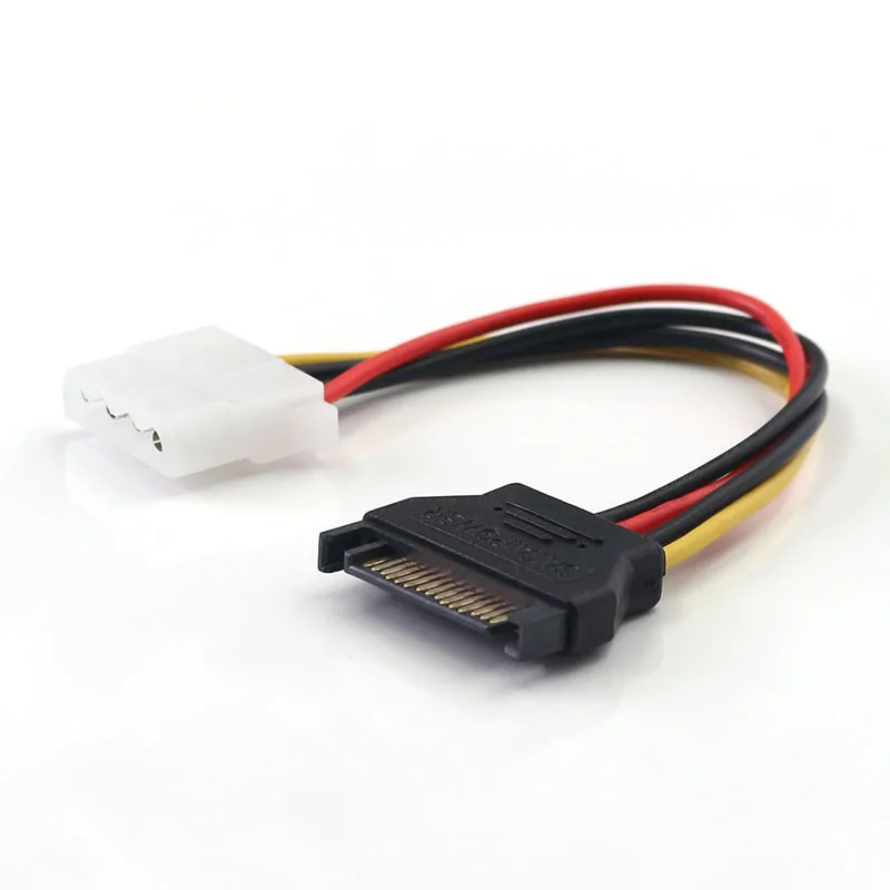

15 Pin SATA Male To Molex IDE 4 Pin Female Adapter Extension Power Cable 20cm Applicable For Computer Hard Drive Computer Hard