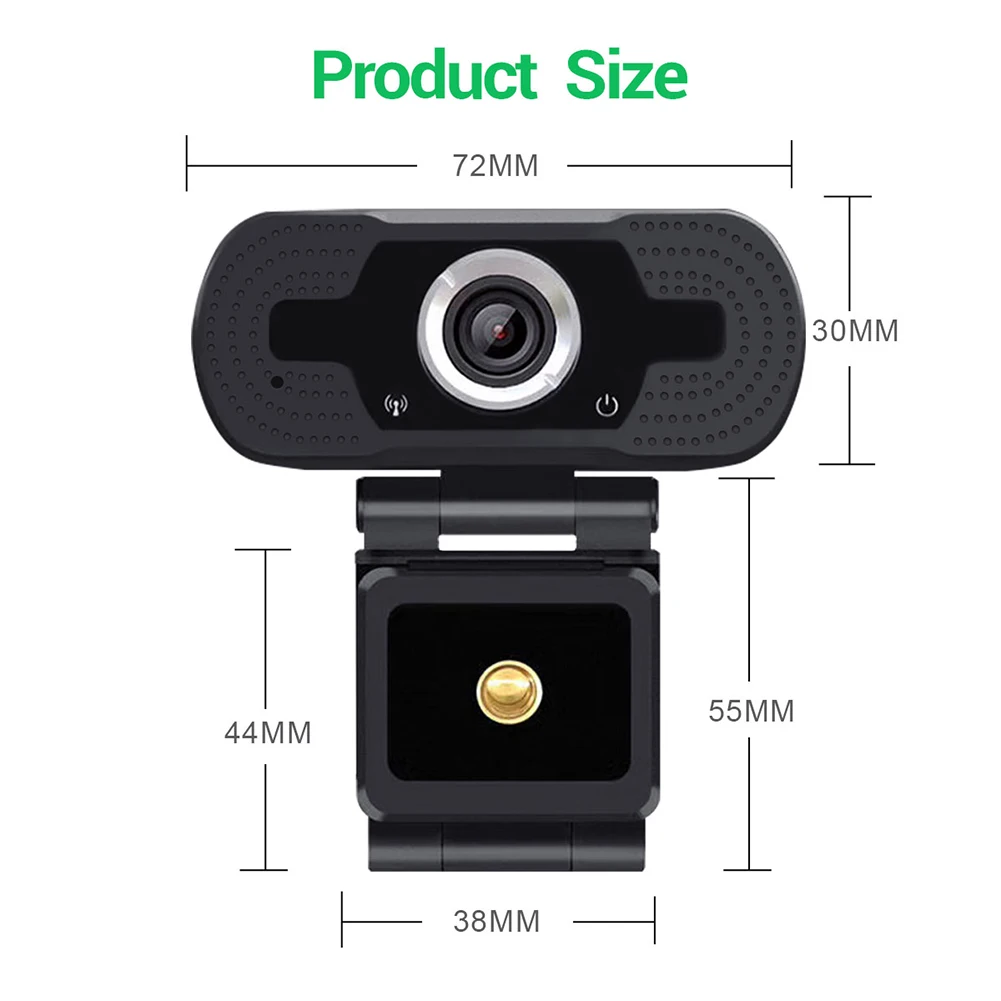 

Web Camera with Built-in MIC 1080P HD Webcam USB Plug and Play Video Recording Widescreen Video Work Home Accessories