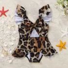 Купальник, новинка 2021, Цельный купальник для маленьких девочек, купальник из змеиной кожи с леопардовым принтом, пляжный купальник для девочек, купальник для девочек