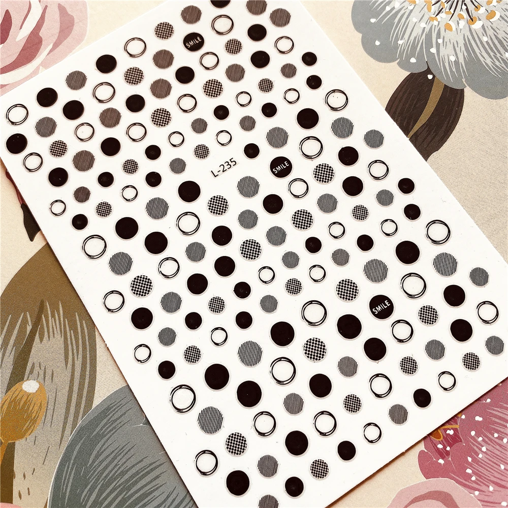 

L-235 Wavelet point Small Dot Hollow solid circle 3D Back glue Nail decal Nail sticker Nail decoration Nail art Nail ornament