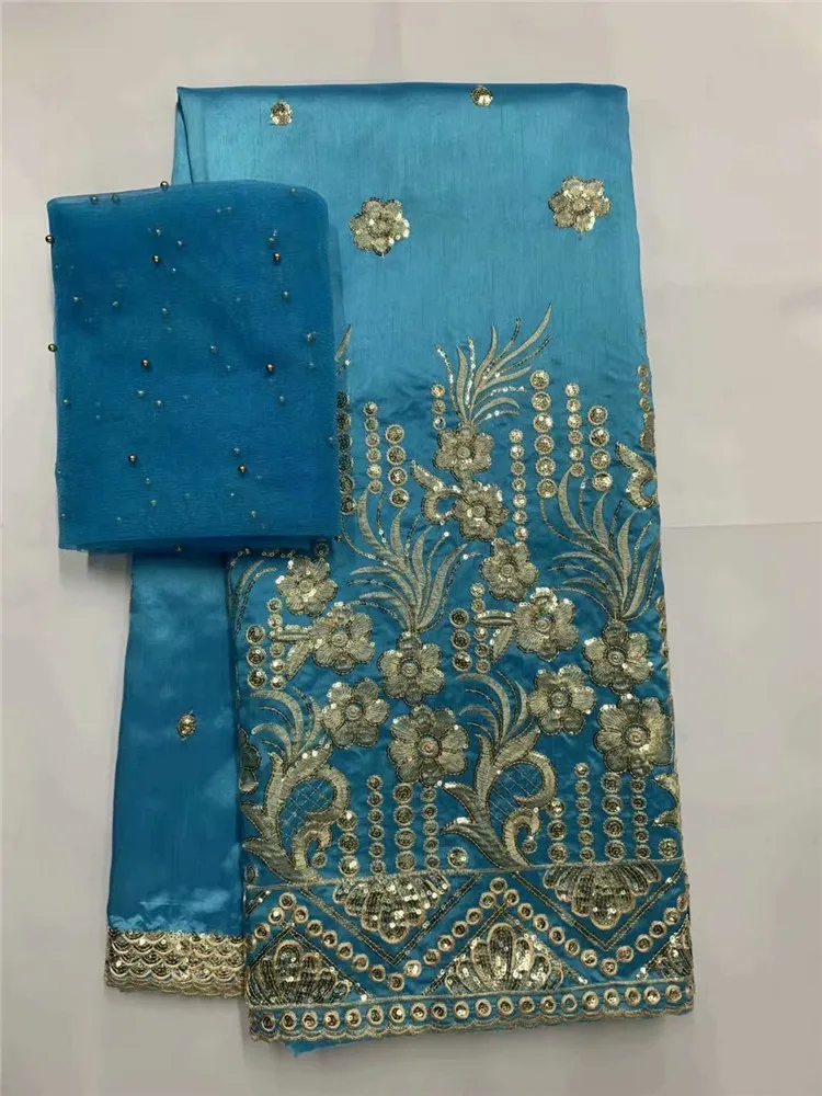 Африканская кружевная ткань George с блузкой 5 + 2 ярда наборы для вечернего платья