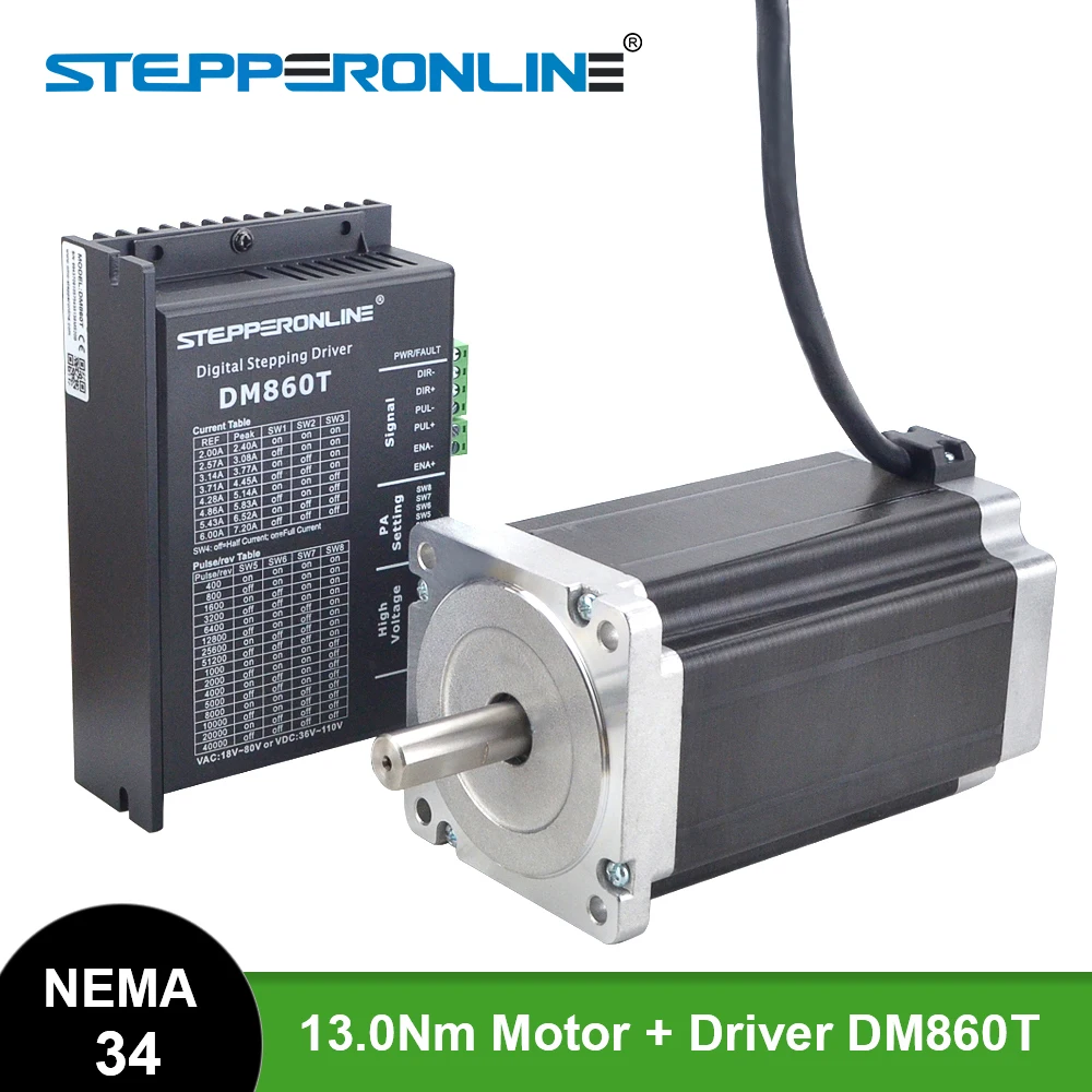 1 Ось CNC Комплект 13 нм/1841 унций. В Nema 34 шаговый двигатель и драйвер мельница