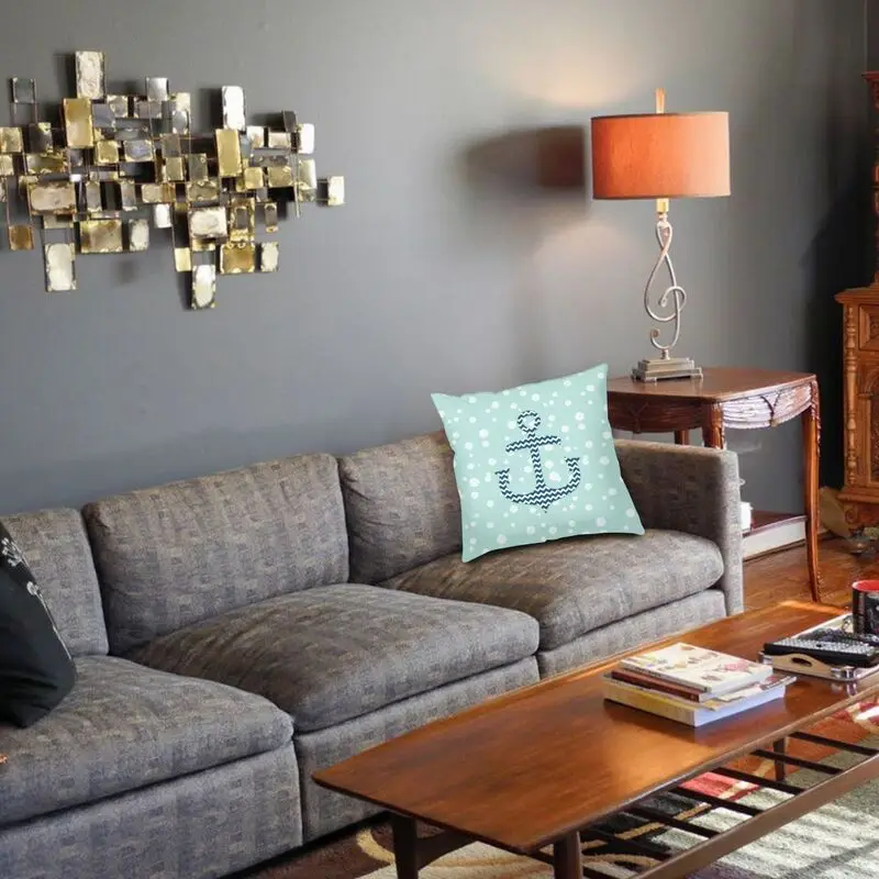 Модный чехол для подушки с морским якорем и пузырьками домашний декор 3D