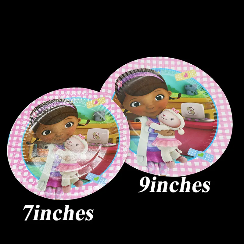 61 шт./лот Doc McStuffins одноразовая посуда McStuffins тарелки салфетки для стаканчиков скатерти McStuffins украшения на день рождения