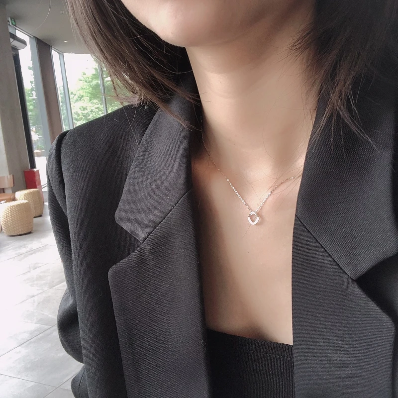 

BIJOX STORY 925 Sterling Silver Necklace with Geometirc Shape AAA Zircon Gemstones Pendant Jewellery for Women Wedding Wholesale