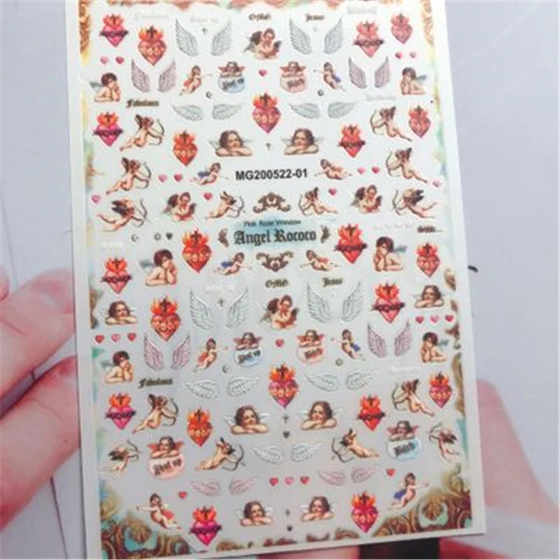 High Quality New DIY Lovely Angel Nail Stickers Angel's Wings Nail Decals Light Traceless Nail Art Nail Decor