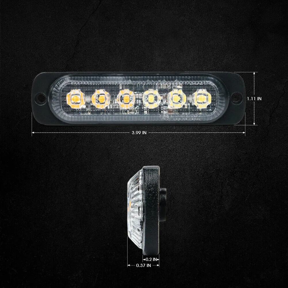 

Lights LED Light Heads Prompt Side Marker Strobe 6000K+2500K Grill Hazard