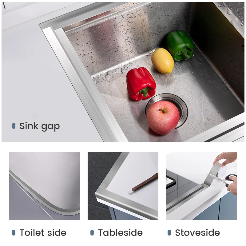 Алюминиевая водостойкая наклейка для кухонной раковины лента против плесени