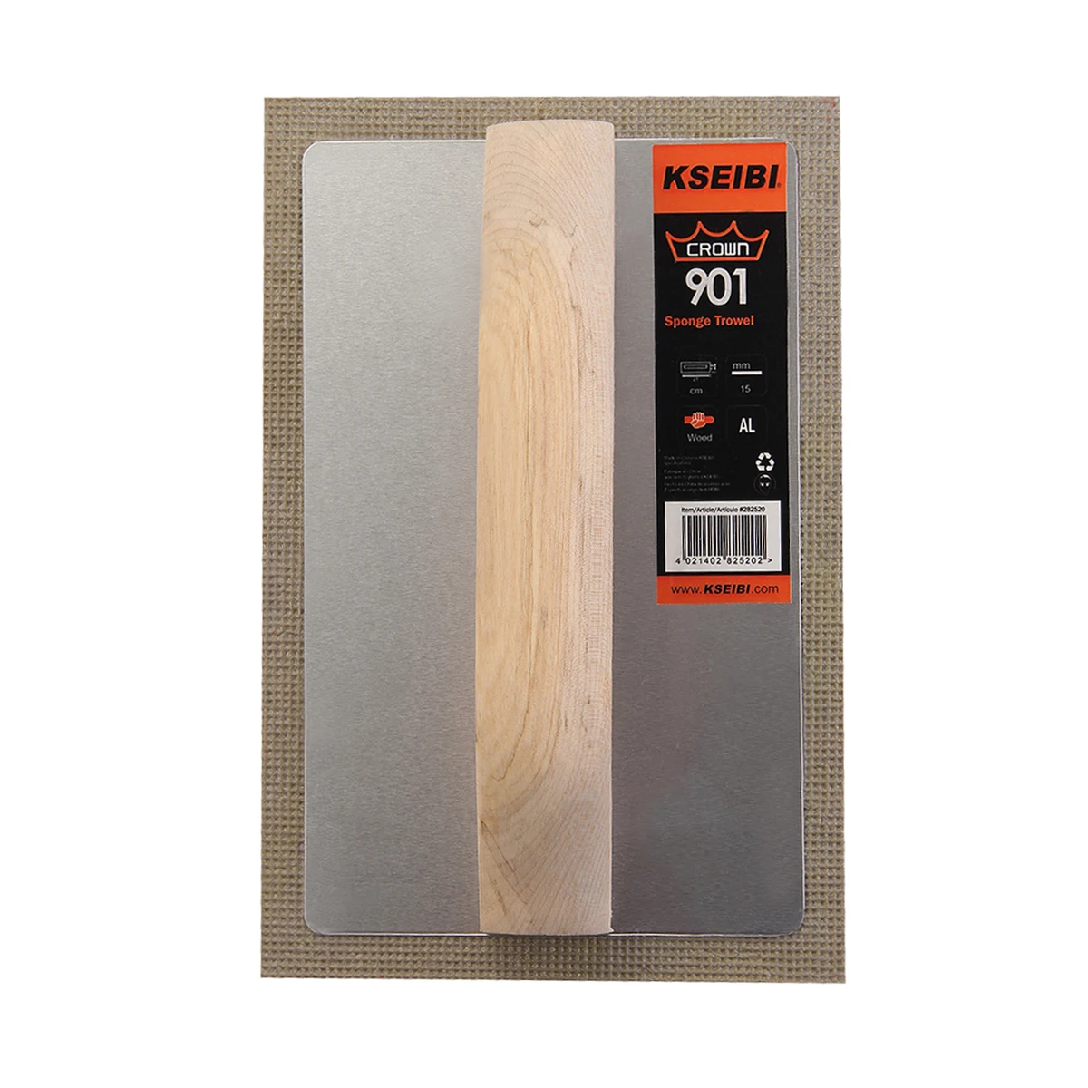 KSEIBI 21x14cm Supper Fine Cement Plastering Rubber Sponge Grout Float Tile Hand Trowel Tools w/ Wood Handle Italy Type #282520 |