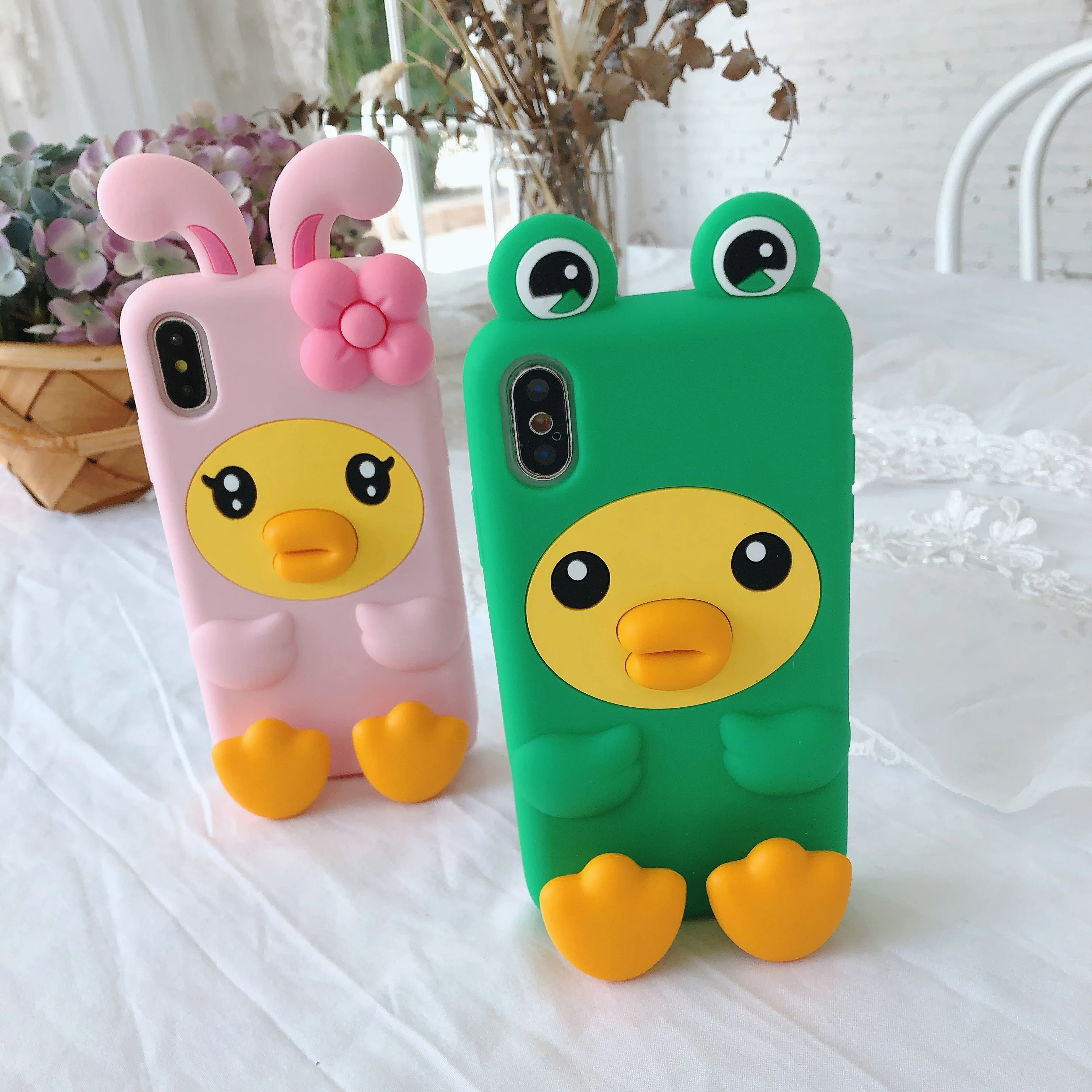 Милый 3D мультяшный чехол для iPhone X XR XS MAX Мягкий защитный телефона с изображением